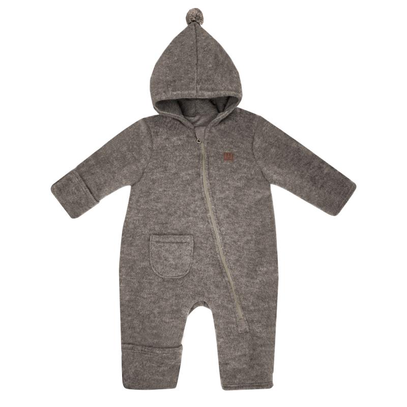 Wollfleece Overall braunmeliert