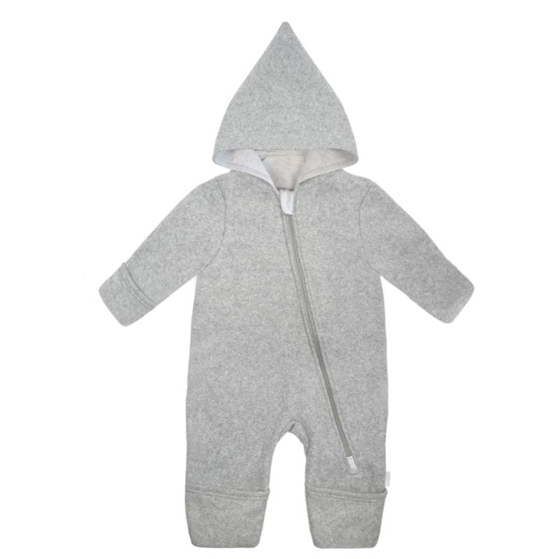 Baumwollfleece Overall grau meliert - von maximo
