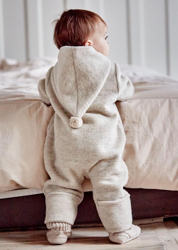 Wollfleece Overall graumeliert