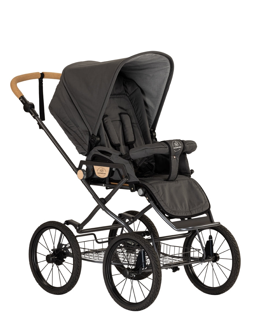 IDA Kinderwagen geflochten Graphit - von Naturkind