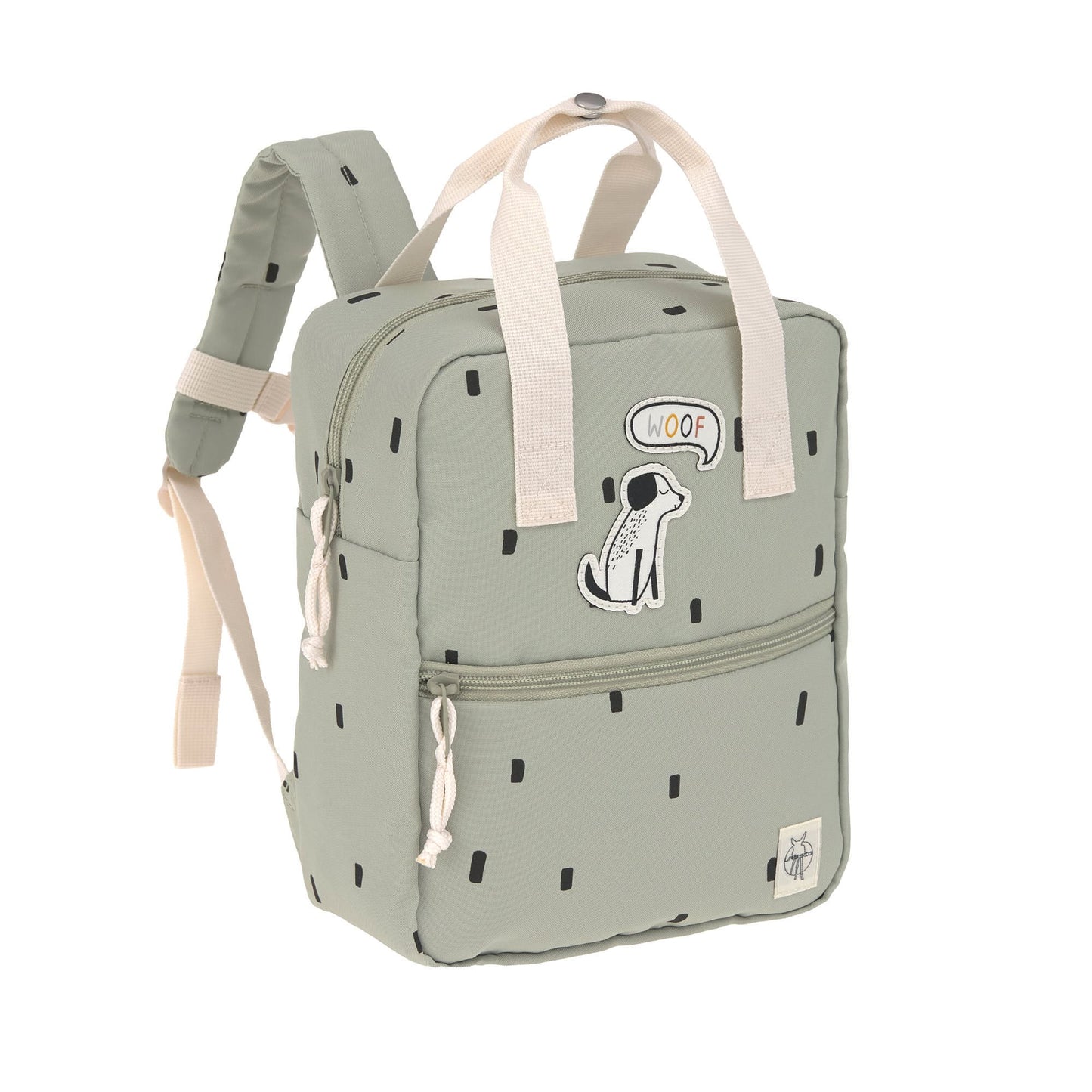 Kinderrucksack Square Happy Prints light olive - von lässig