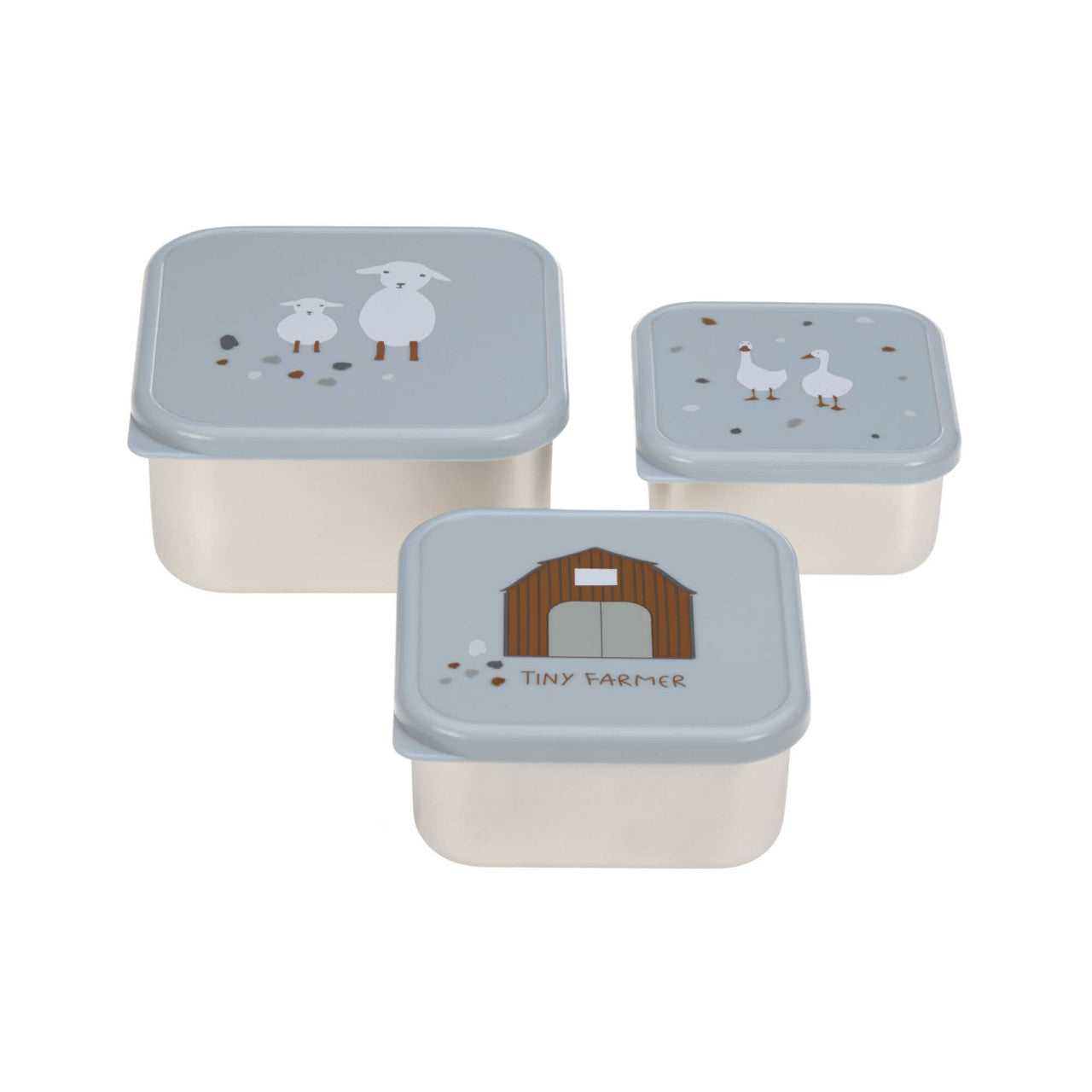 Snackbox 3er Set Tiny Farmer blue - von Lässig