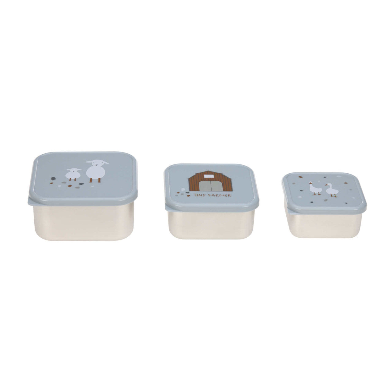 Snackbox 3er Set Tiny Farmer blue - von Lässig