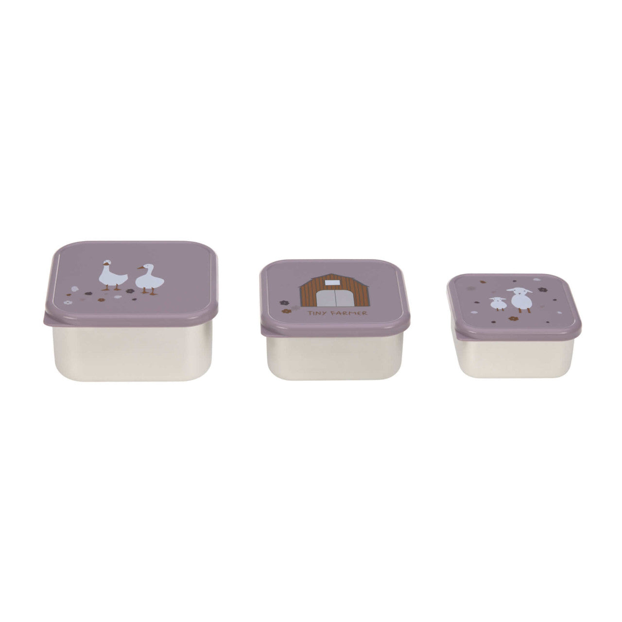 Snackbox 3er Set Tiny Farmer lilac - von Lässig