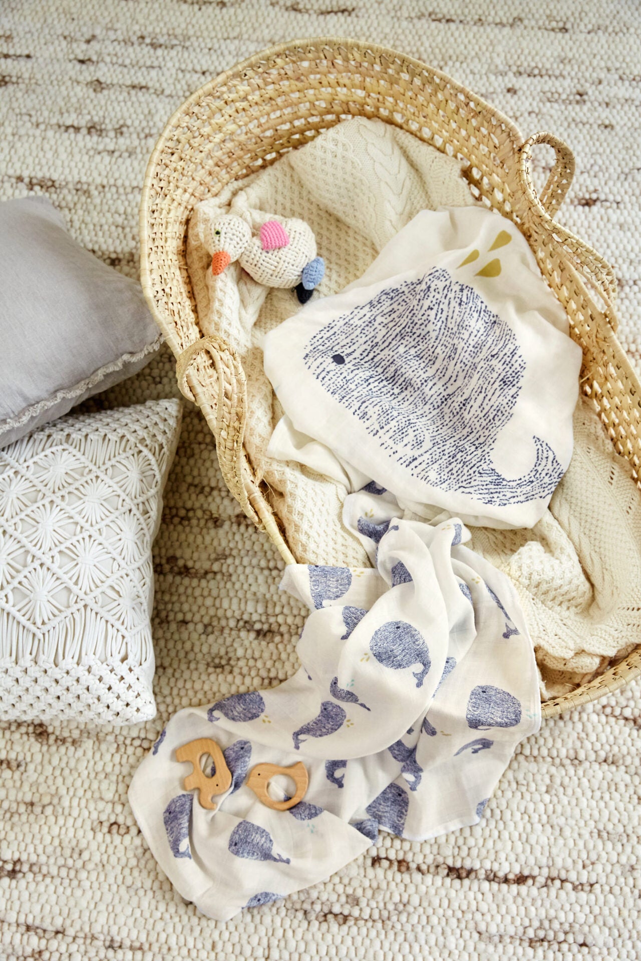 Muslin Swaddle & Burp Little Water Whale - lässig