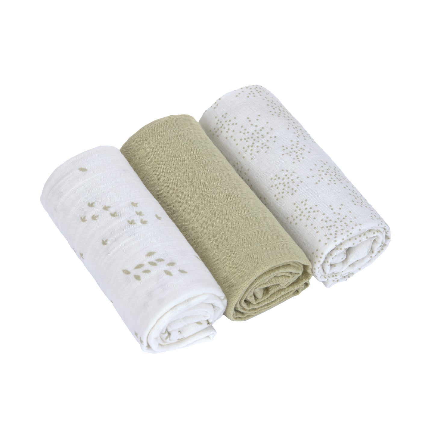 Muslin Swaddle & Burp Blätter Olive - lässig