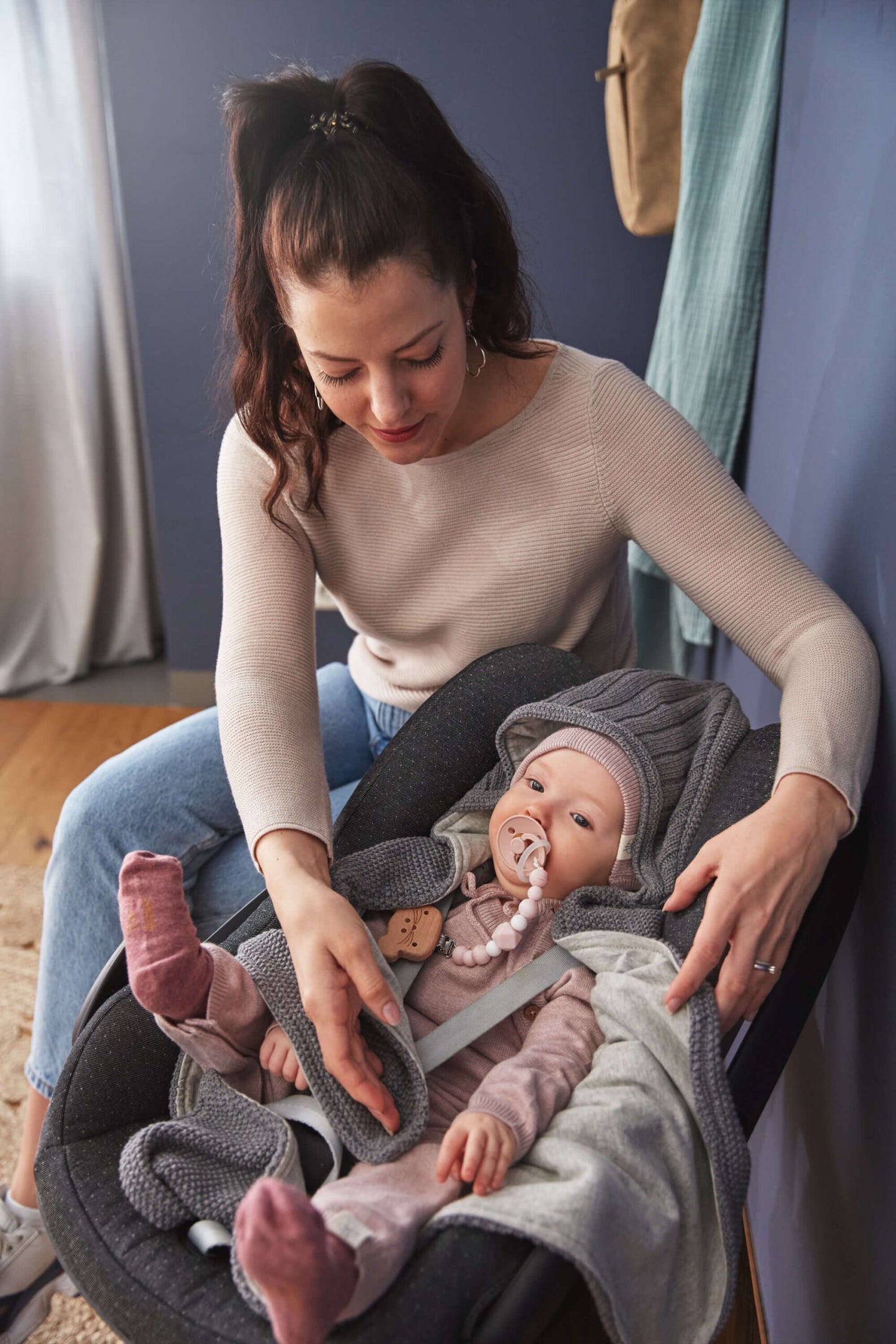 Babyschalen Decke Anthrazit- von lässig