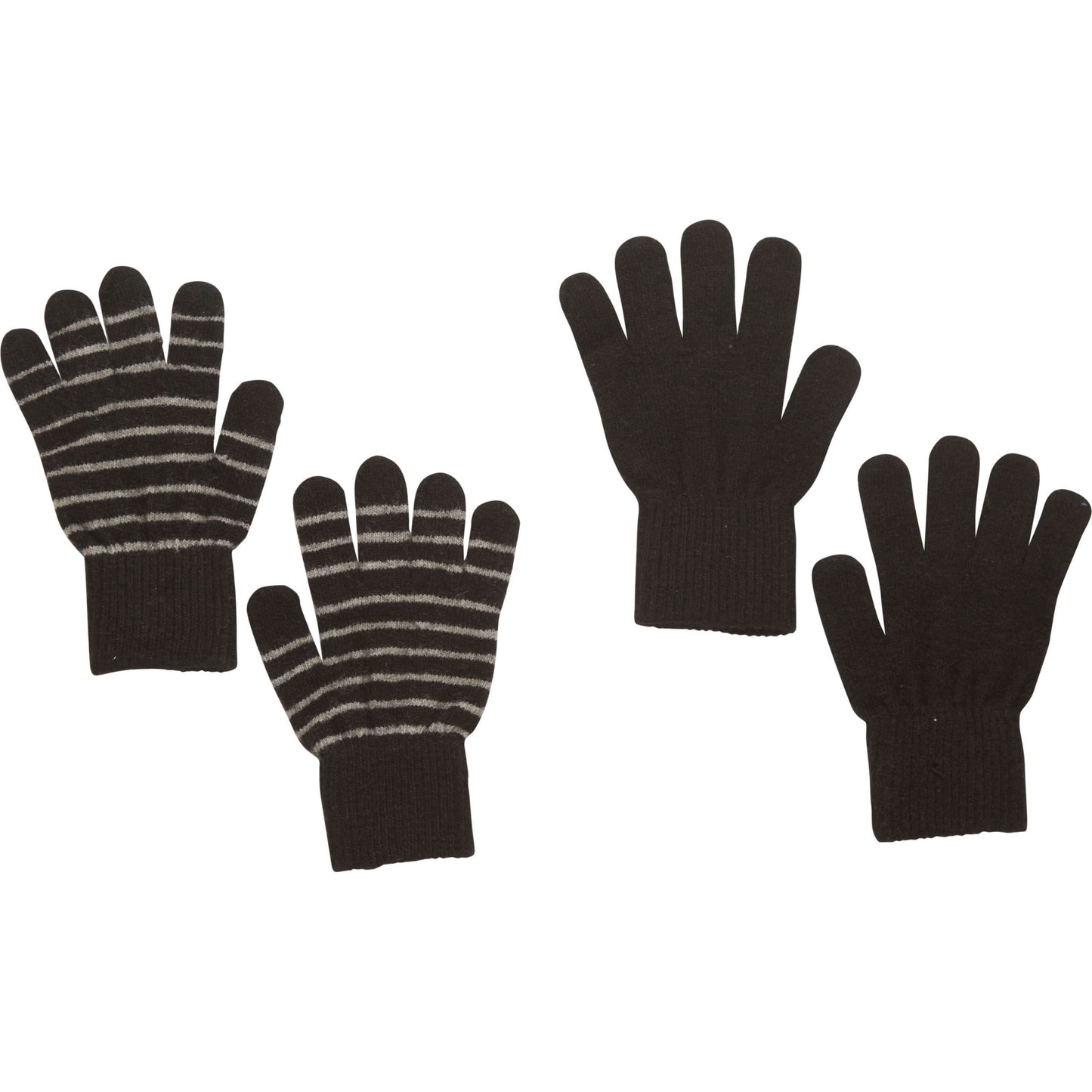 2er-Pack Strick-Handschuhe - schwarz/grau- CELAVI