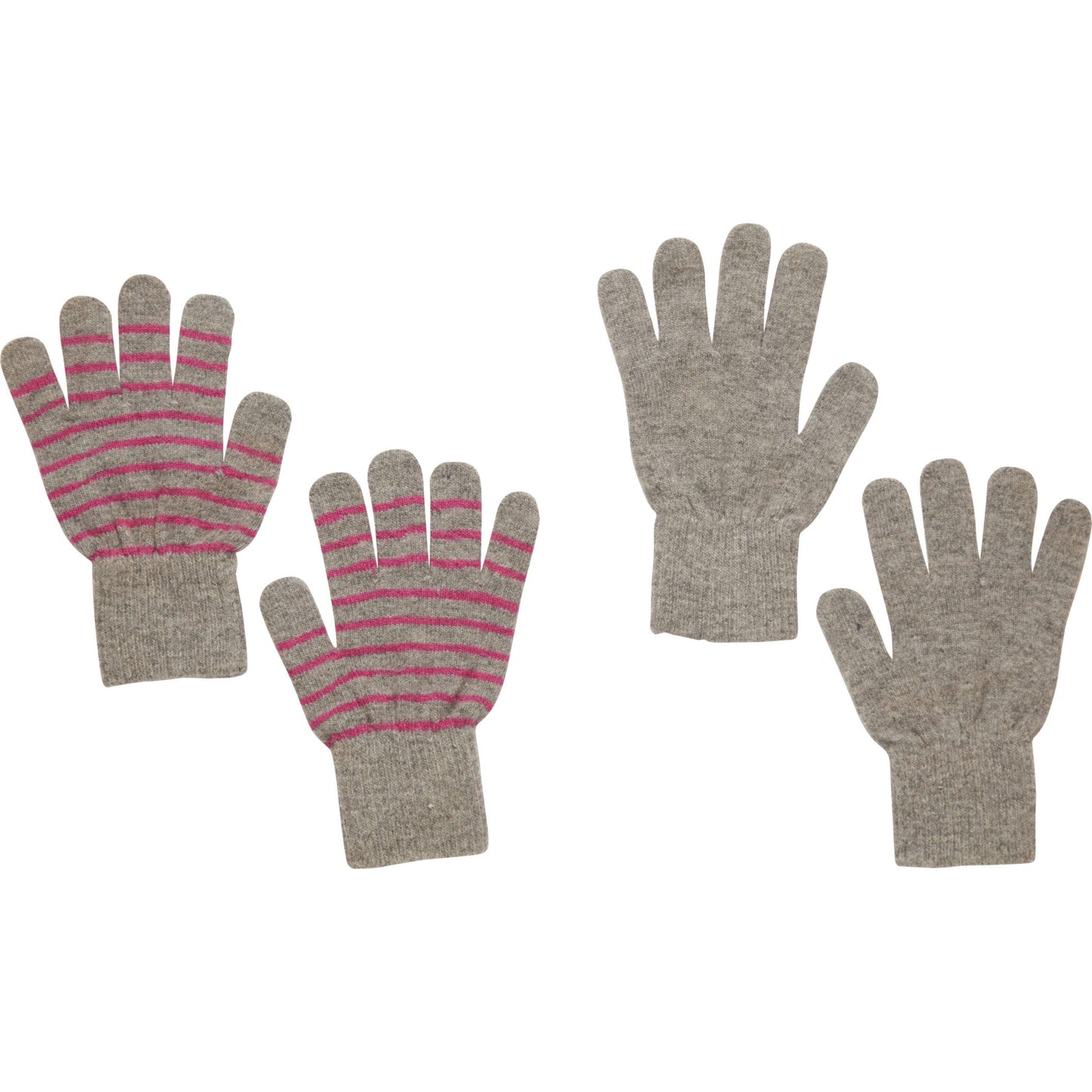 2er-Pack Strick Handschuhe - grau/pink - von CELAVI