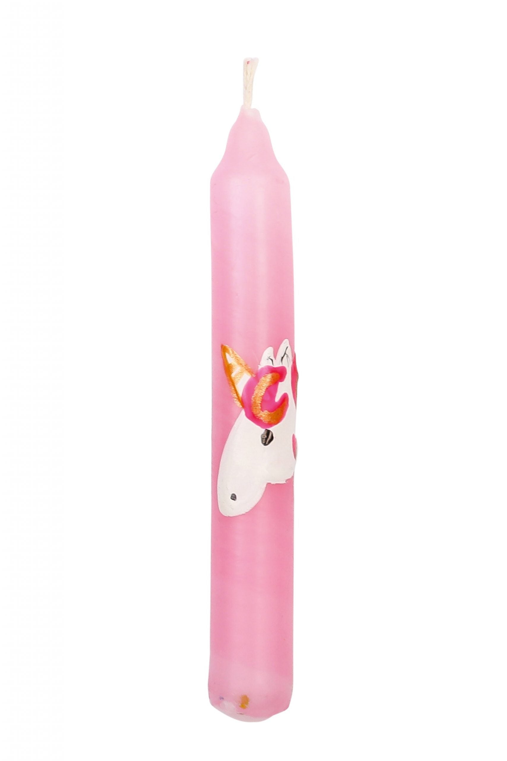 Kerze rosa mit Einhorn - von ahs