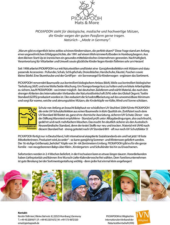 Pickapooh-Feuerwehr Sommermütze Türkis/Mint