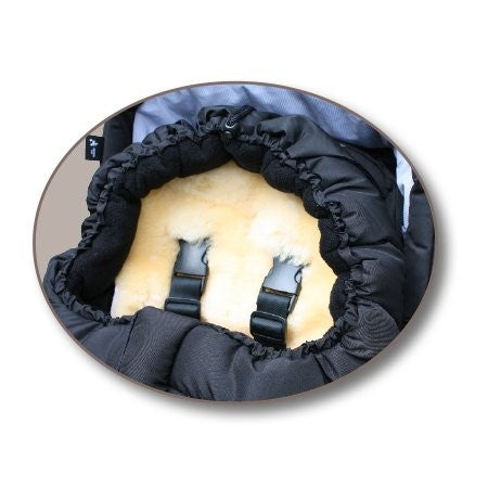2-in-1 Fußsack mit Lammfell schwarz - von Heitmann