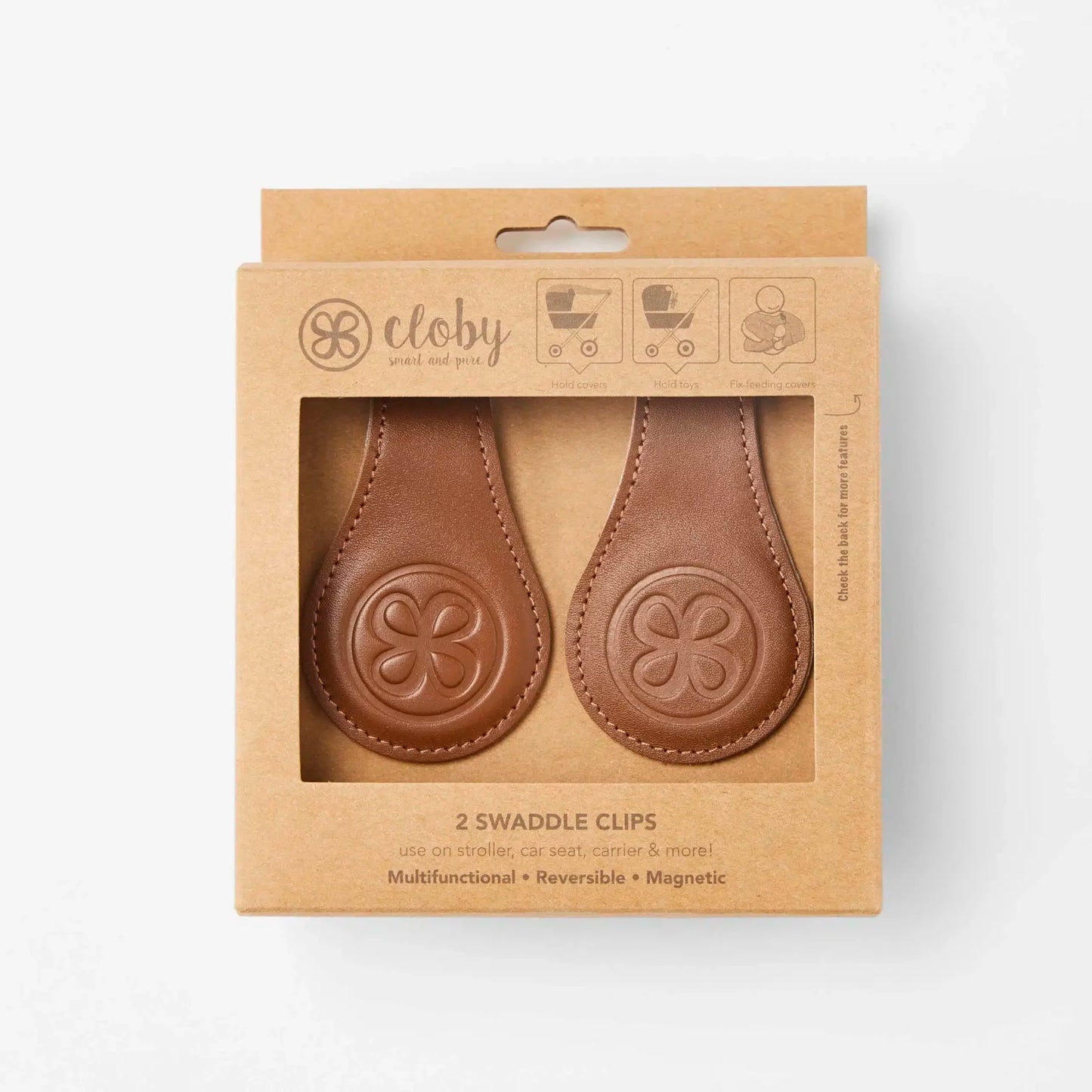 Multifunktionale Swaddle Clips Braun - von cloby