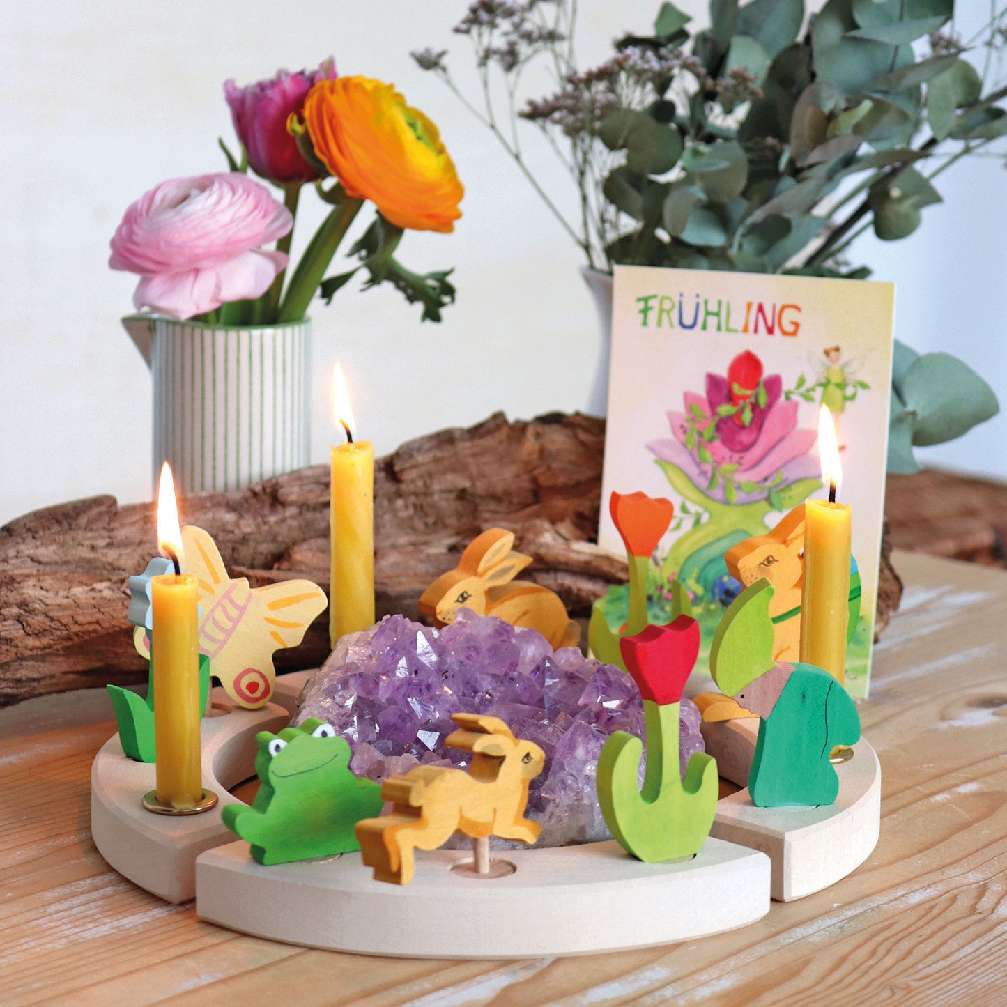 Steckfigur Frühlingszwerg grün - von Grimm's