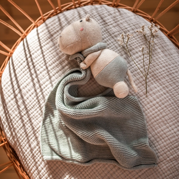 Cuddle Cloth Hippo Blue - von ava&yves