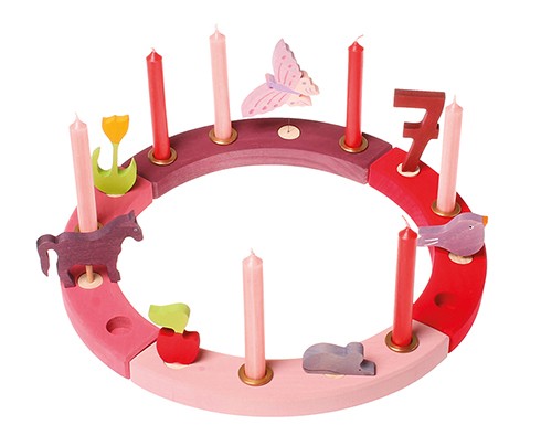 Steckfigur rosa Schmetterling - handbemalt - von Grimm's