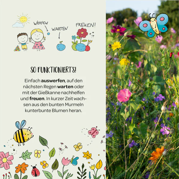 25 Bunte Blumenmurmeln