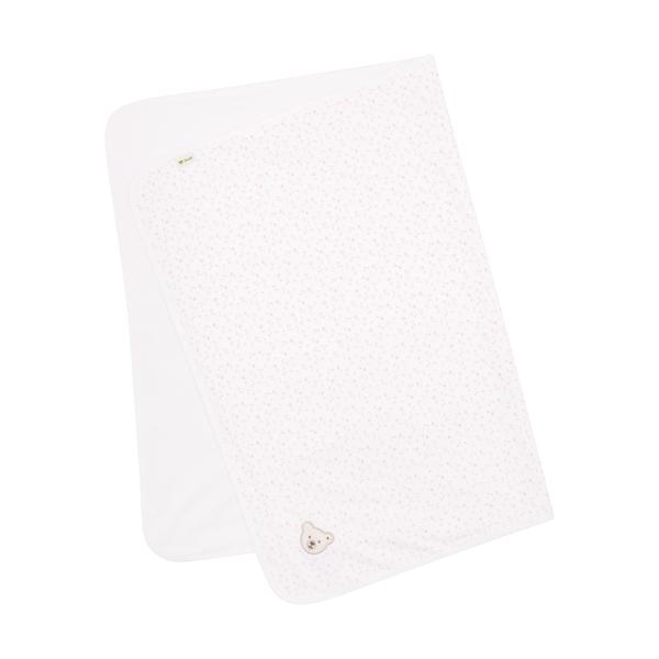Jersey-Babydeck weiß Blümchen - von steiff