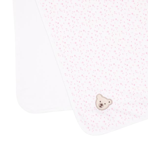 Jersey-Babydeck weiß Blümchen - von steiff