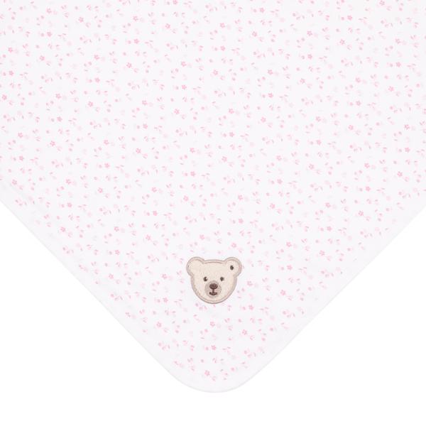 Jersey-Babydeck weiß Blümchen - von steiff