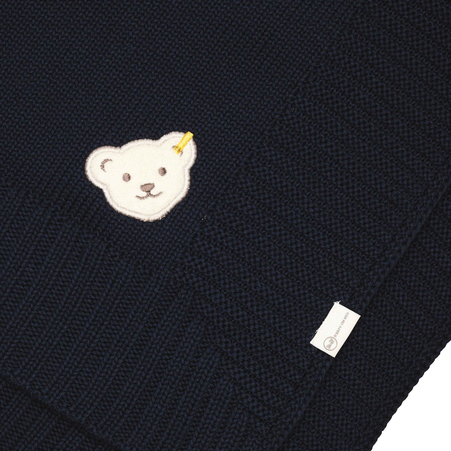 Gestrickte Babydecke navy - von steiff