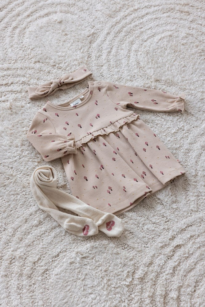 Geripptes Kleid AOP Grow your own way - von feetje