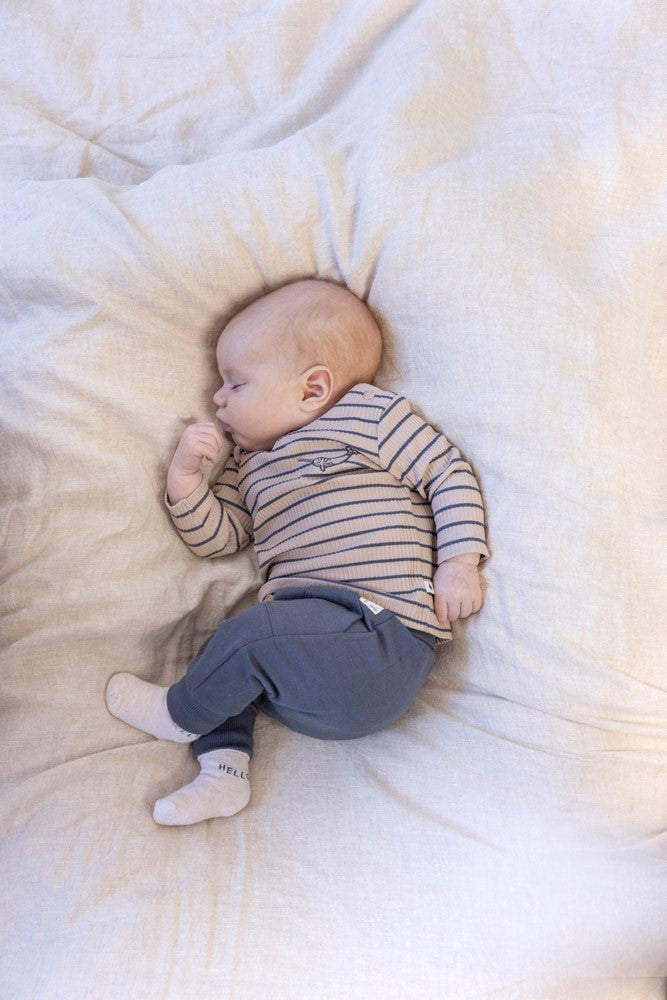 Gerippte Longsleeve Ringel - Narwal