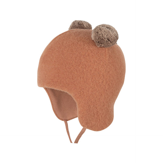 Wollfleece Bommel Mütze mocha - von Pure Pure by bauer