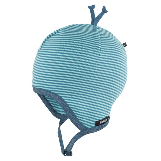 Baby Mütze petrol gestreift - von pure pure bauer