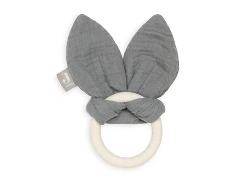 Beißring Silikon Bunny Storm Grey - jollein