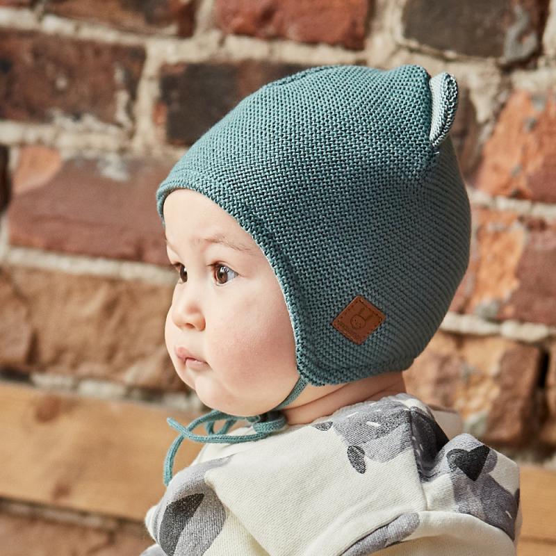 Baby Wintermütze mit Ohren braun - maximo