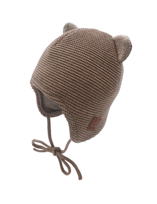 Baby Wintermütze mit Ohren braun - maximo