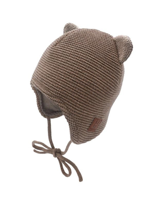 Baby Wintermütze mit Ohren braun - maximo