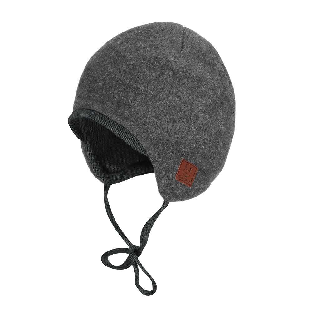 BABY Mütze Woll-Fleece graumeliert - von maximo