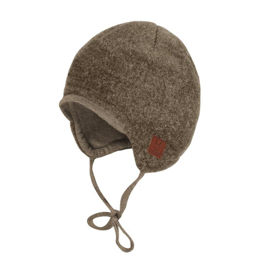 BABY Mütze Woll-Fleece braunmeliert - von maximo
