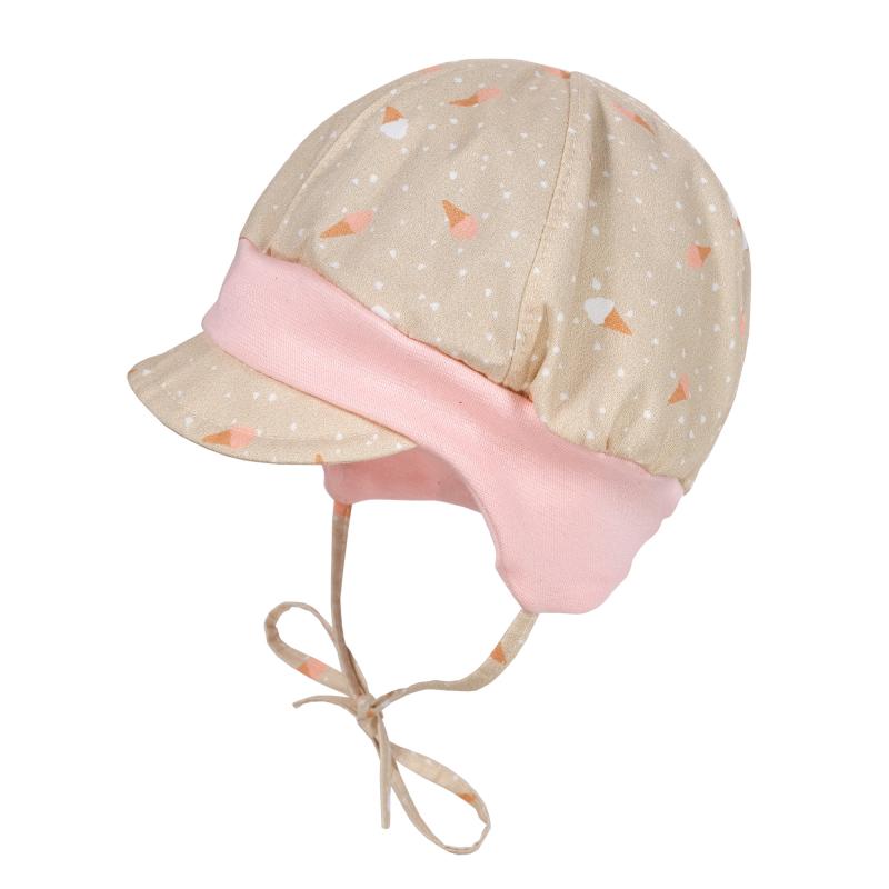 Erstlingsmütze UV50 peach Ice-cream - von maximo