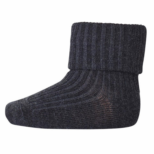 Baby Woll-Socken Dark Grey Melange 497 - von MP Denmark