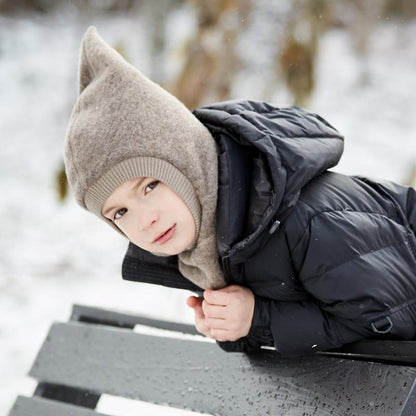Schlupfmütze Woll-Fleece heiderosemeliert