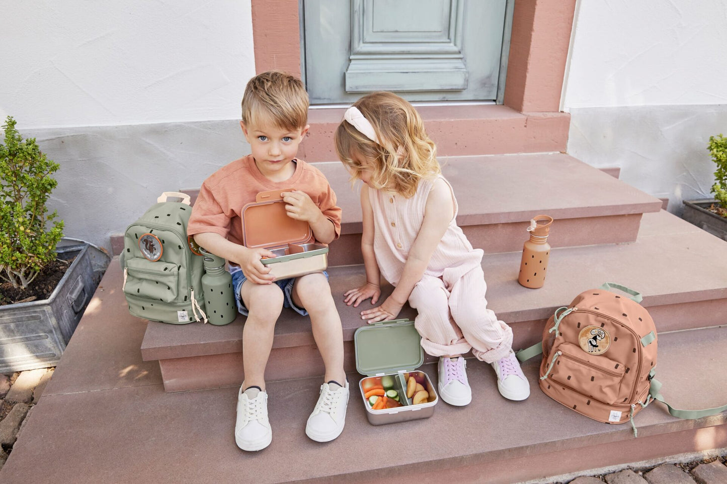 Kindergartenrucksack Happy Prints light Olive - von lässig
