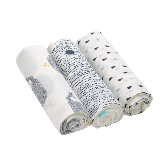 Muslin Swaddle & Burp Little Water Whale - lässig
