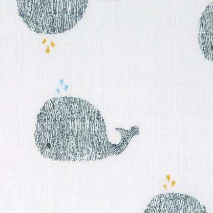 Muslin Swaddle & Burp Little Water Whale - lässig