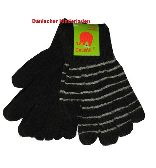 2er-Pack Strick-Handschuhe - schwarz/grau- CELAVI