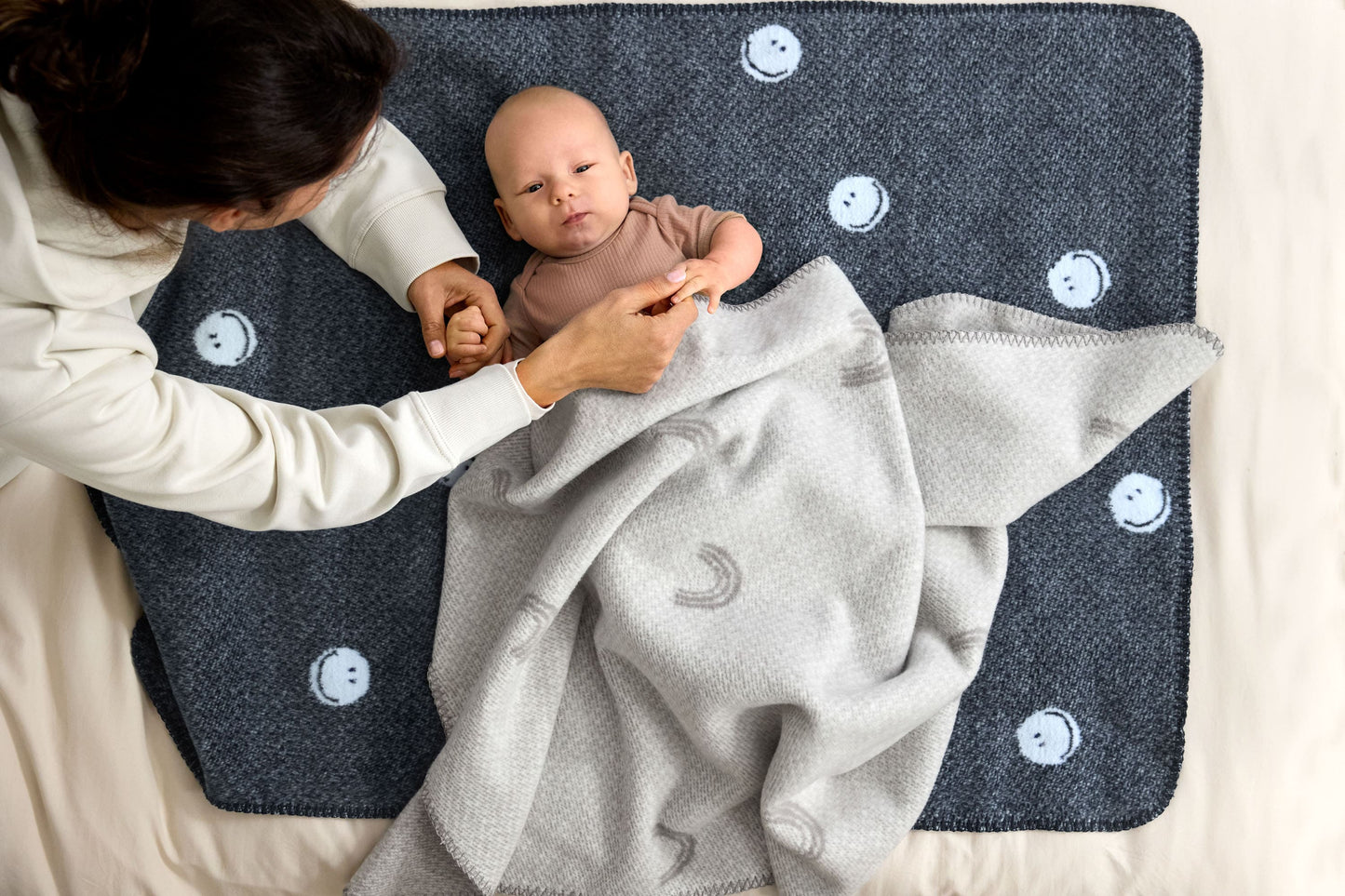 Babydecke Rainbow grey