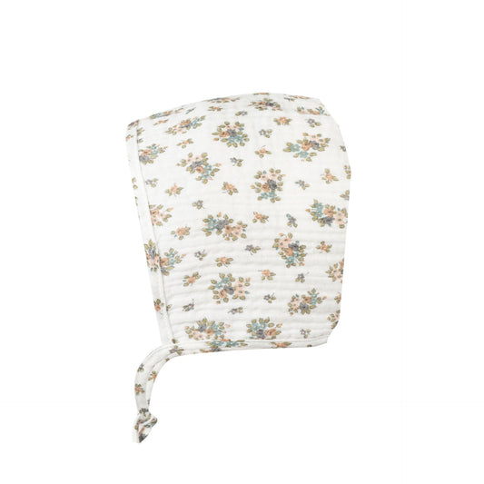 Baby Häubchen Blümchen weiß - von pure pure bauer