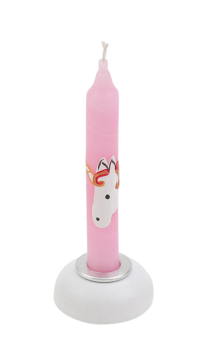 Kerze rosa mit Einhorn - von ahs