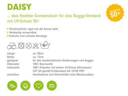 Sonnenschutzhaube Daisy - Schwalben grau - PRIEBES