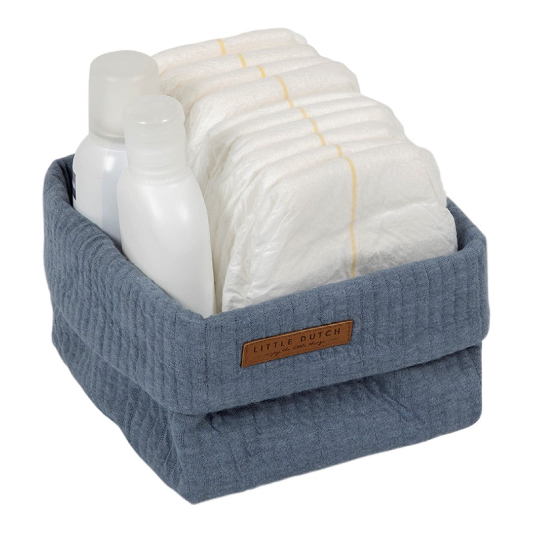 Wickeltischkörbchen klein pure blue - von little dutch