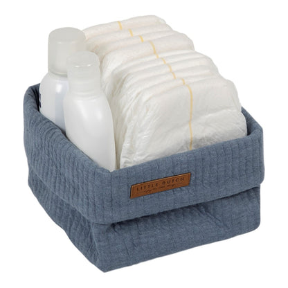 Wickeltischkörbchen klein pure blue - von little dutch