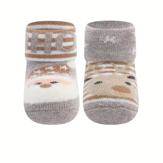 2er Set Babysocken HoHoHo sand