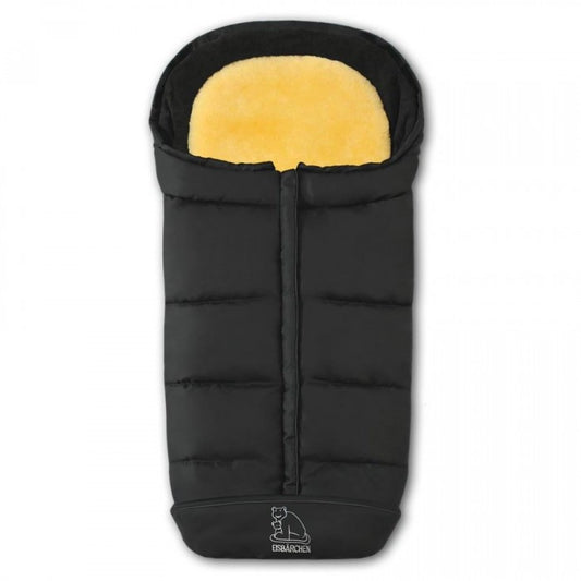 2-in-1 Fußsack mit Lammfell schwarz - von Heitmann